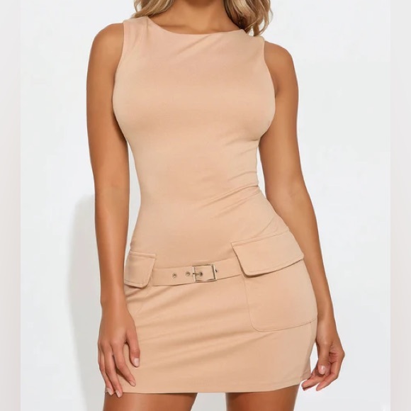 Fashion Nova Dresses & Skirts - Fashion Nova Taupe Mini Dress